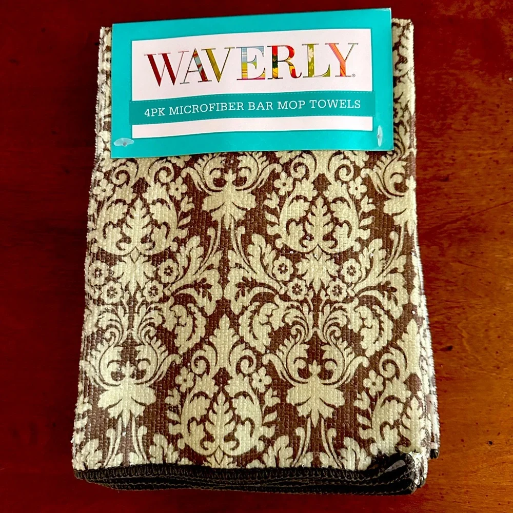 Waverly 4 pack paisley microfiber bar mop towels